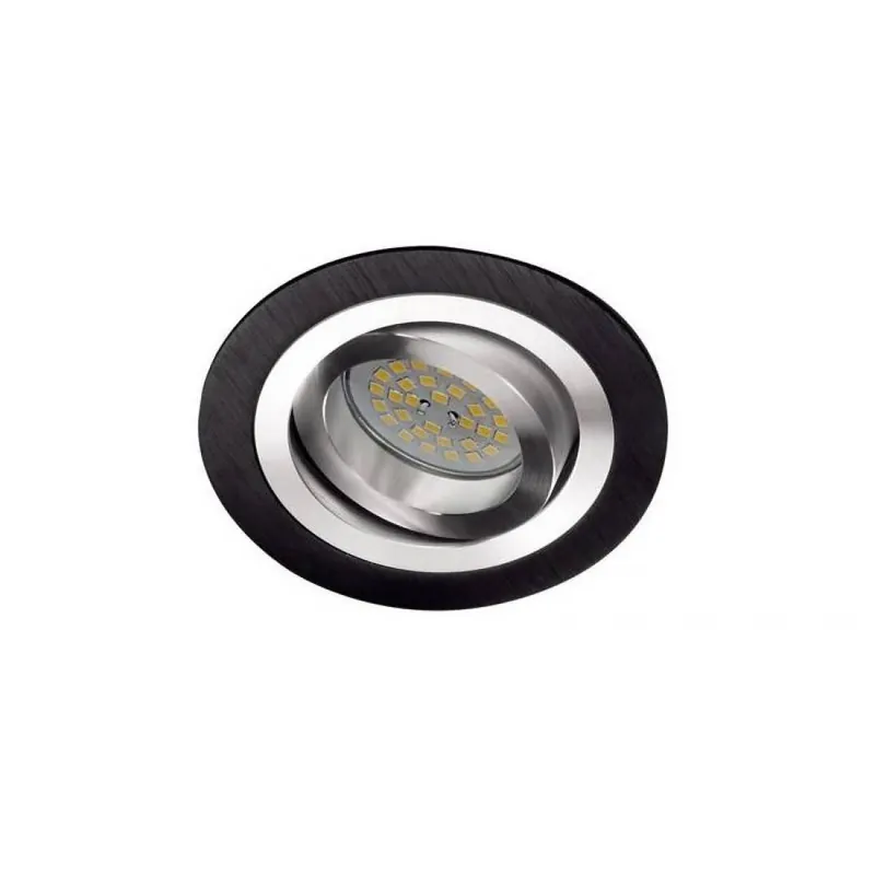 Foco empotrable Helium GU10 circular negro - Cristalrecord Solo Hoy