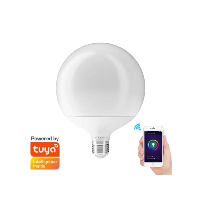 A Buen Precio Bombilla inteligente LED 11w E27 G95 WIFI RGB+CCT - Atmoss