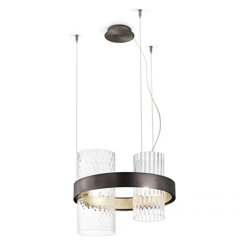 Lámpara colgante Armonia SP 50 vidrio - Vistosi Negro-Oro Rebajas