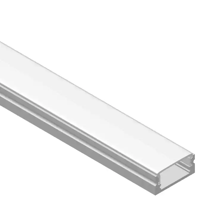 Perfil de Aluminio Flat 17x7mm Anodizado, Cover Opal Blanco x2m Oferta