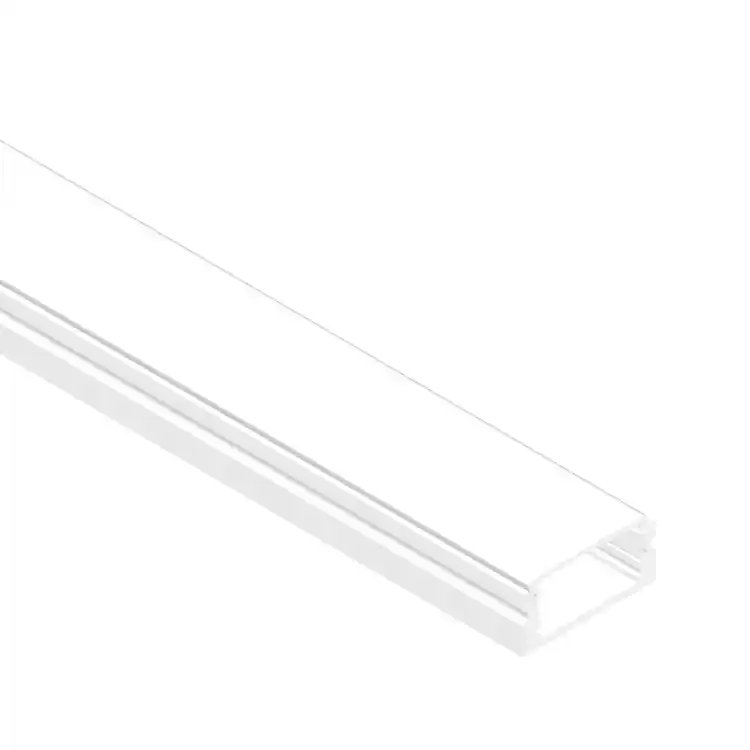 Imprescindible (Must-Have) Perfil de Aluminio Flat 17x7mm Blanco, Cover Opal Blanco x2m