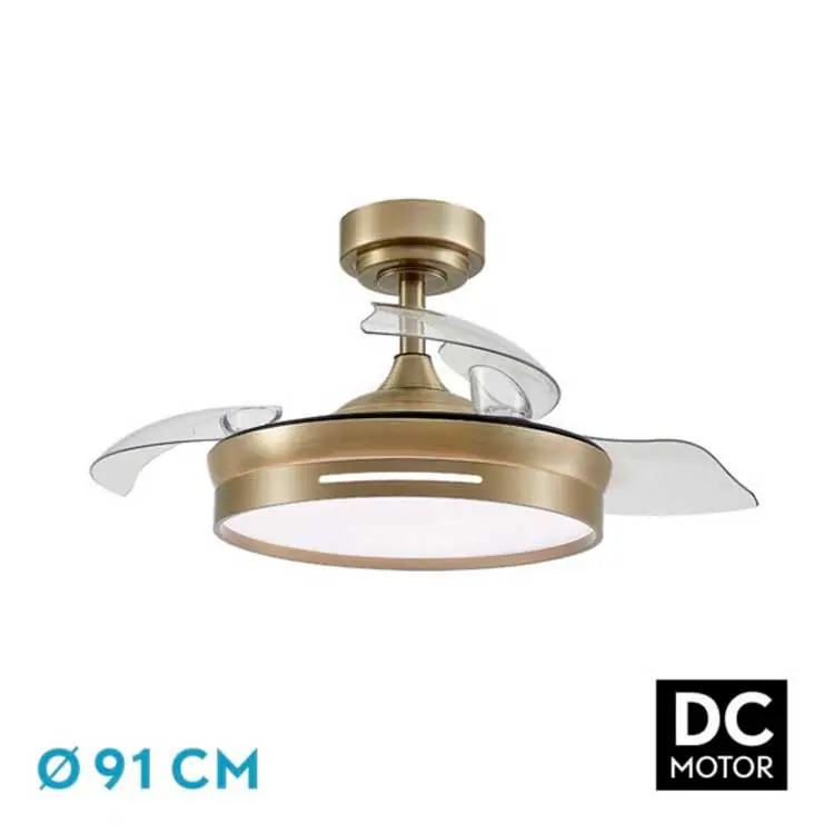 Compra Ahora Ventilador de techo 48W Micenas mini Cuero