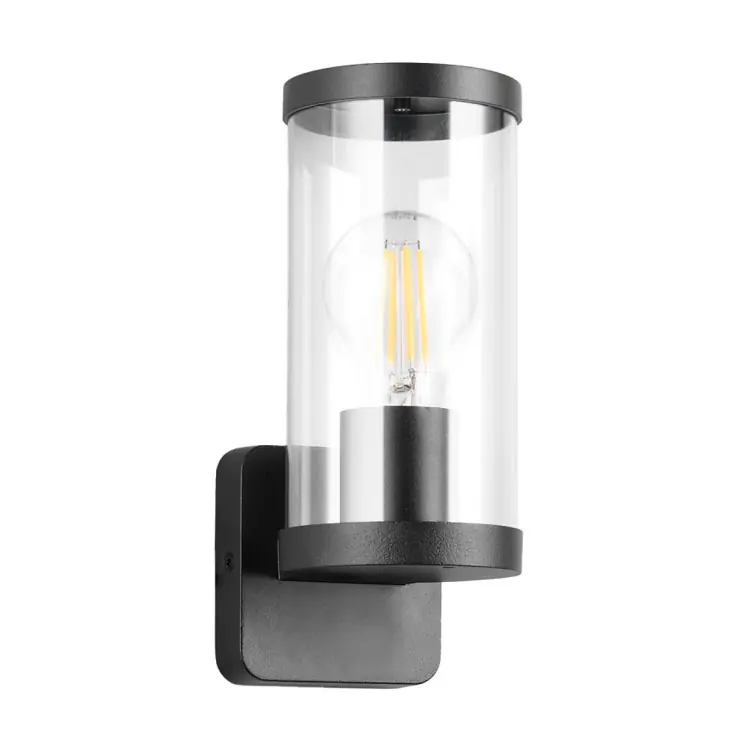 Aplique BONITO 1xE27 Aluminio fundido negro IP44 Sin bombilla Entrega Rápida