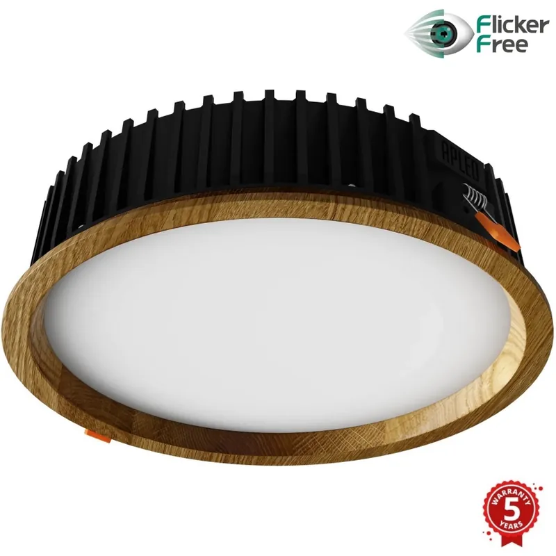 Disponible Ahora APLED - Lámpara empotrable LED RONDO WOODLINE LED/18W/230V 4000K diá. 26 cm roble madera maciza