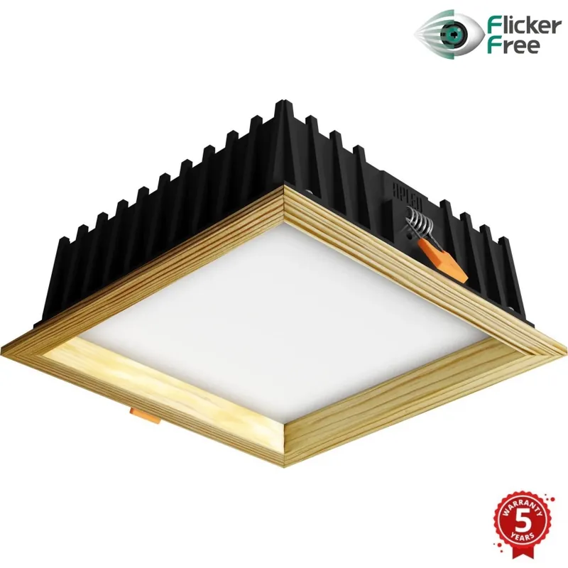 APLED - Lámpara empotrable LED SQUARE WOODLINE LED/12W/230V 4000K 17x17 cm pino madera maciza Precio De Oferta