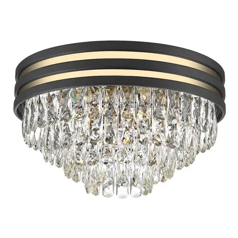 Zuma Line - Plafón de cristal 5xE14/40W/230V negro Oferta Limitada