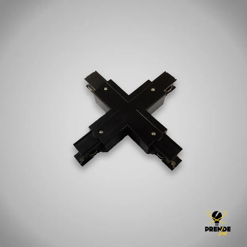 Conector para carril LED cruz Negro Promoción