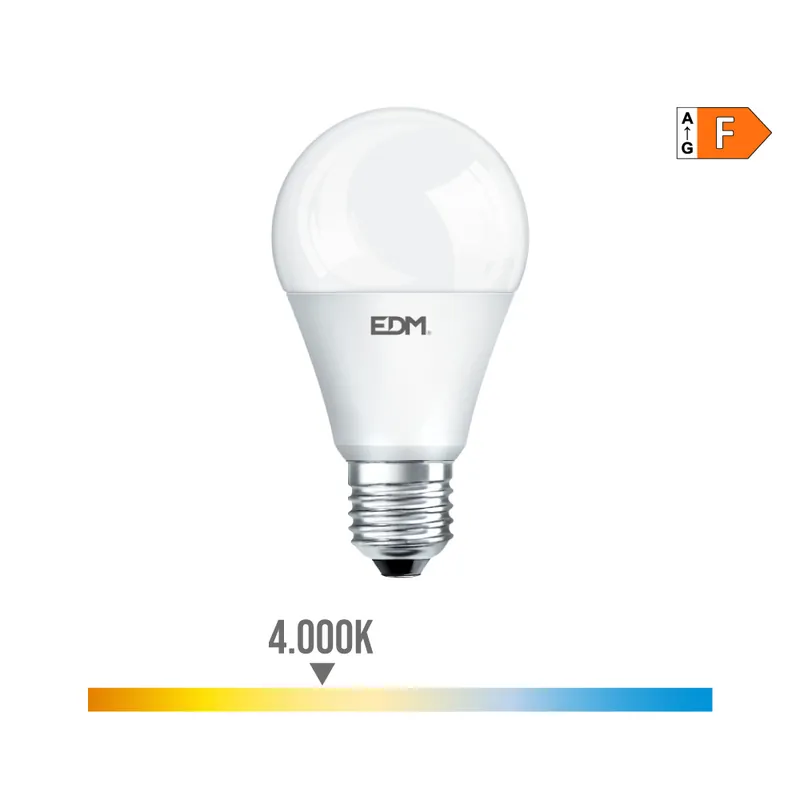 BOMBILLA STANDARD LED E27 7W 580lm 4000K LUZ DIA Ø5,9x11cm EDM Marca Reconocida