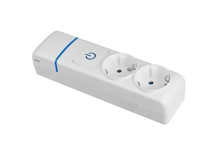 BASE MÚLTIPLE DE 2 TOMAS 2P+T 16A 250V CON INTERRUPTOR LUMINOSO Envío Inmediato