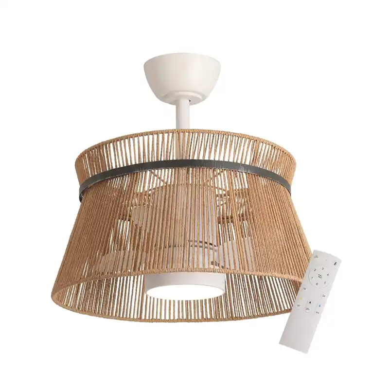 Solo Por Tiempo Limitado VENTILADOR DE TECHO LED 18W 3000-6000K PANTALLA HILO CUERDA MAKENA