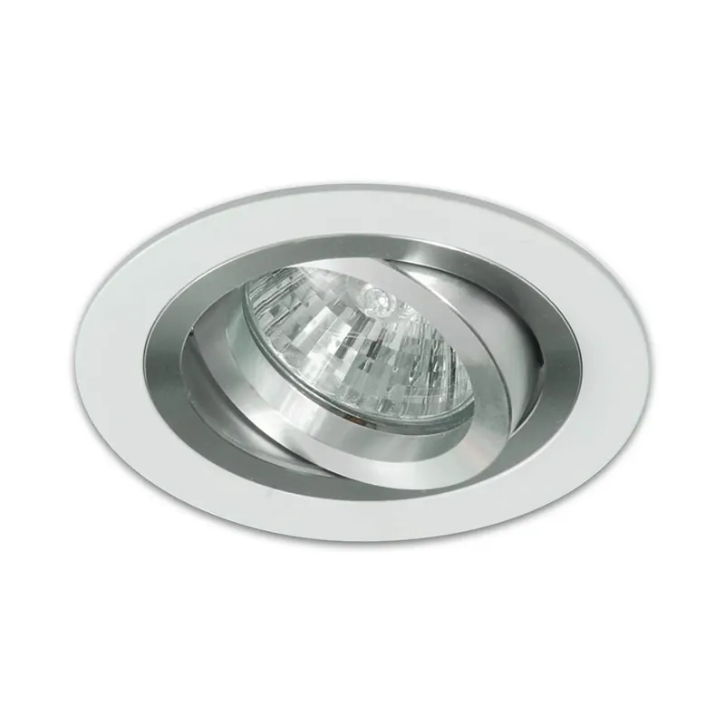 Oferta Especial FOCO EMPOTRABLE CIRCULAR BLANCO-ALUMINIO GU10 IP20