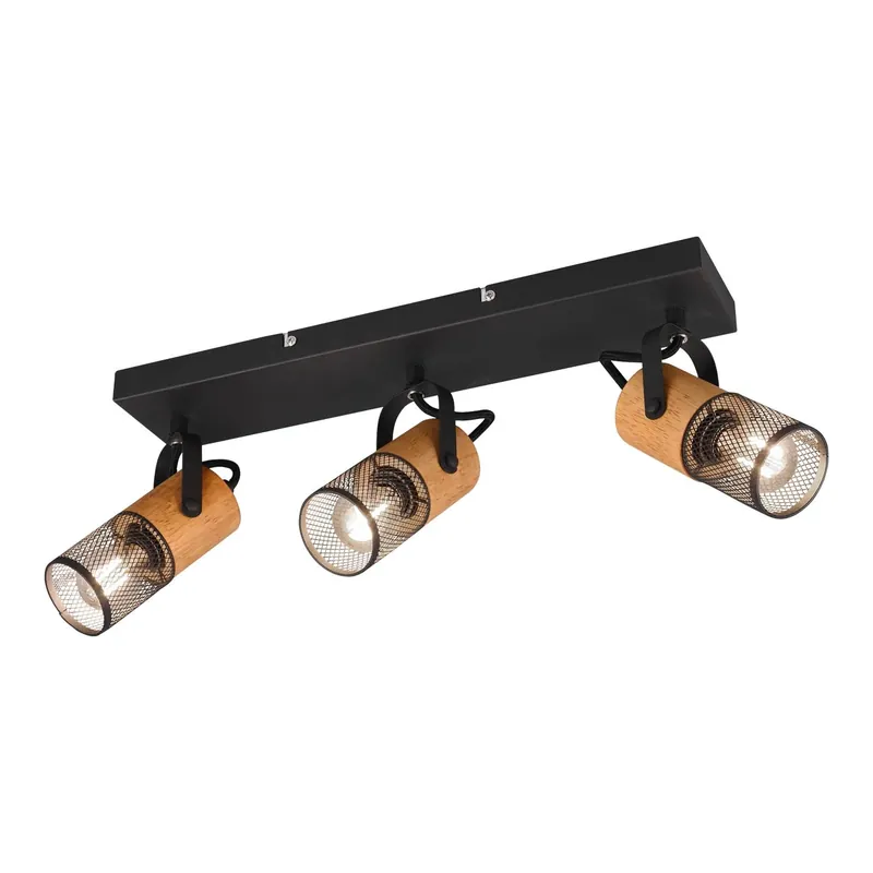 Alta Calidad FOCO 3 LUCES METAL NEGRO E14 MILLER