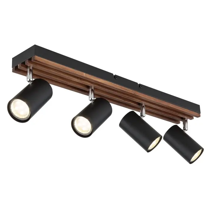 Lámparas Globo Lighting Kayden Plafones marrón oscuro, Negro, 4 luces Certificado