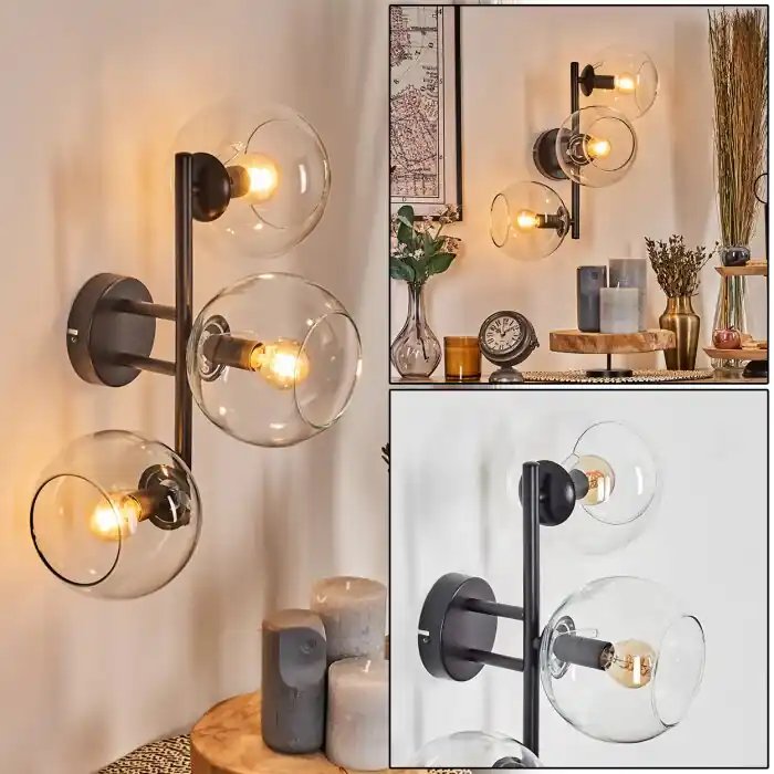 Oferta Flash Koyoto Luminarias esféricas, Apliques Transparente, 3 luces