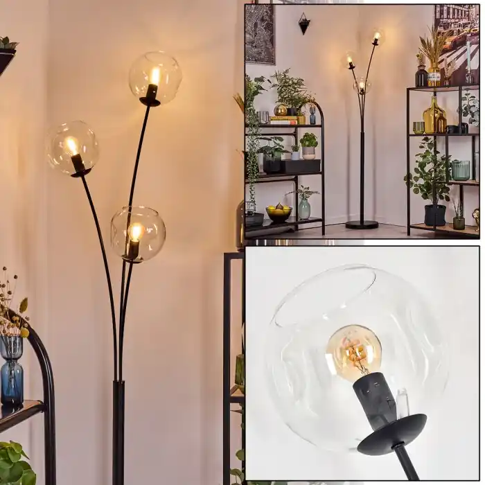 Súper Precio Ripoll Luminarias esféricas, Lámpara de pie Transparente, 3 luces
