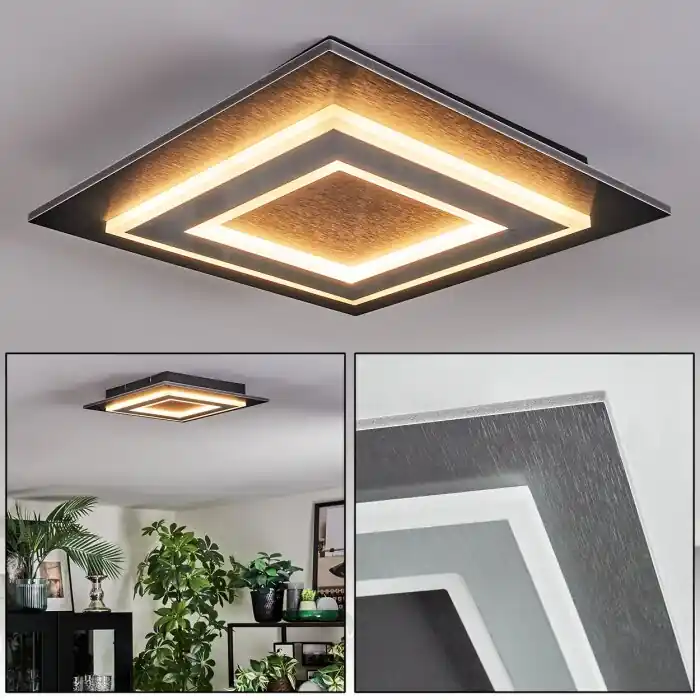 Económico Lidor Plafones LED Negro, 1 luz