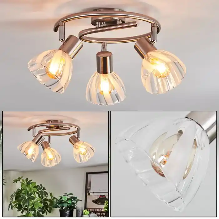 Oferta Saire Plafones, Spot techo Cromo, Níquel-mate, 3 luces