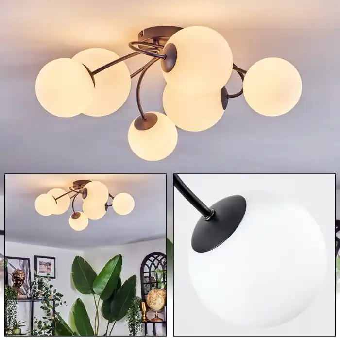 Precio Bajo Chehalis Plafones, Luminarias esféricas Blanca, 6 luces