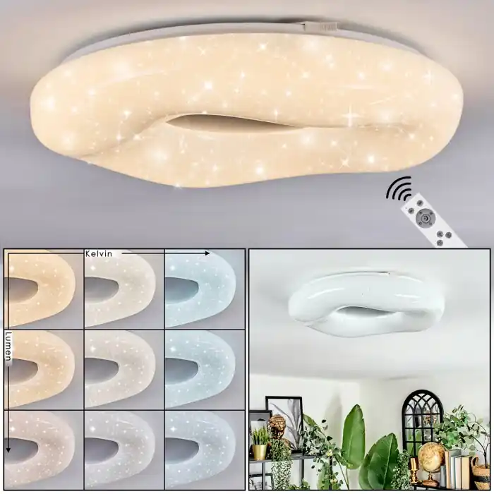 Zuril Plafones LED Blanca, 1 luz, Mando a distancia Alta Calidad