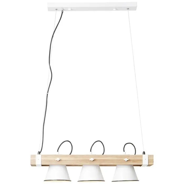 Certificado Brilliant Plow Lámpara Colgante Madera oscura, Blanca, 3 luces