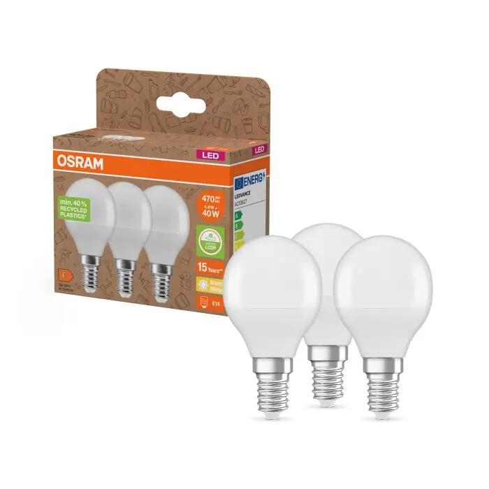 A Buen Precio Lámparas Osram E14 4.9 Watt blanco cálido 470 Lumen
