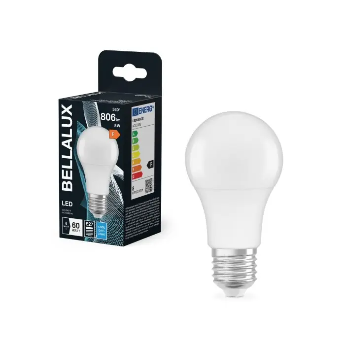 BELLALUX E27 8 Watt blanco luz diurna 806 Lumen Marca Reconocida
