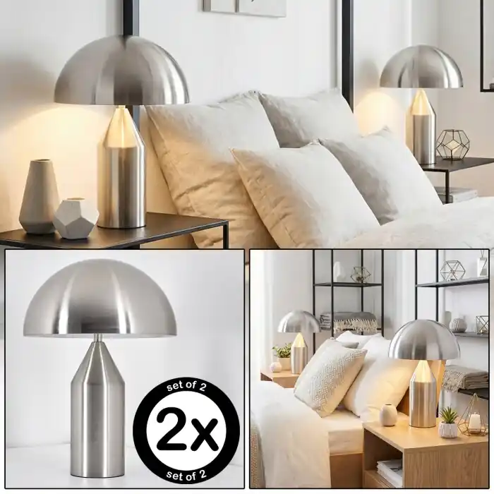 Envío Inmediato Rilon Lámparas de mesa Níquel-mate, 2 luces