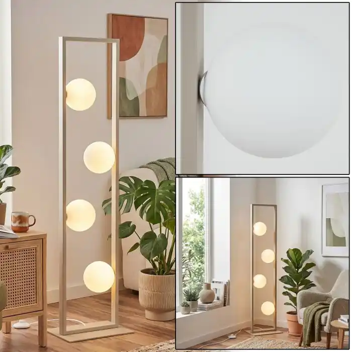 Zanin Lámpara de pie LED Color arena, 4 luces Alta Calidad