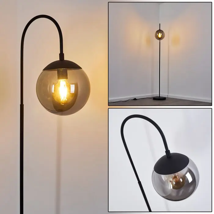 Agropoli Lámpara de Pie Negro, 1 luz Más Vendido