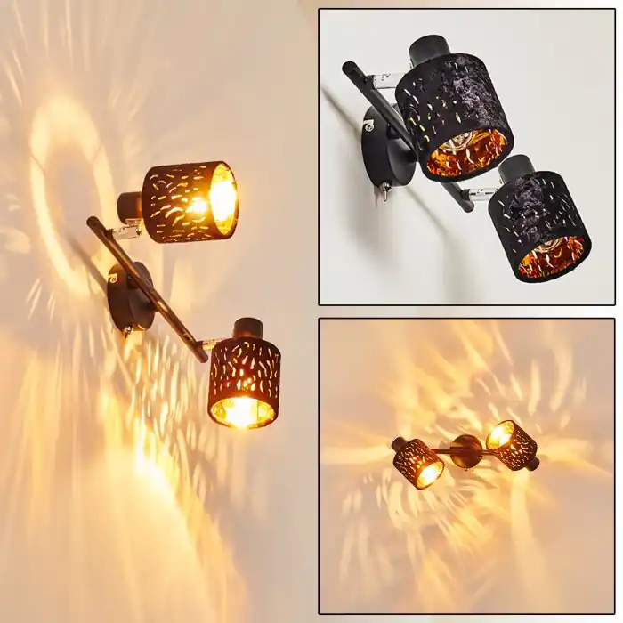 Últimas Unidades Liared Aplique Negro, 2 luces