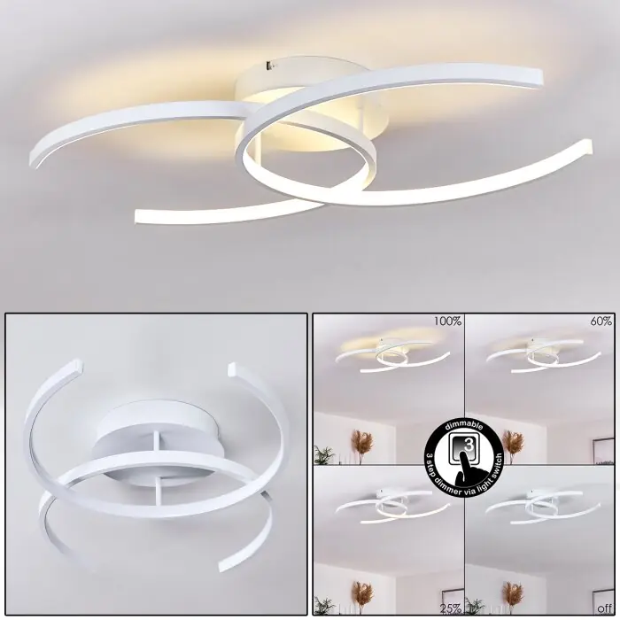 Guinea Lámpara de Techo LED Blanca, 2 luces Solo Hoy