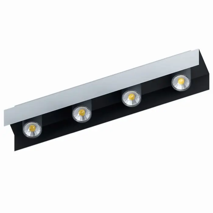 Eglo VISERBA Lámpara de Techo Aluminio, Negro, 4 luces Precio Reducido