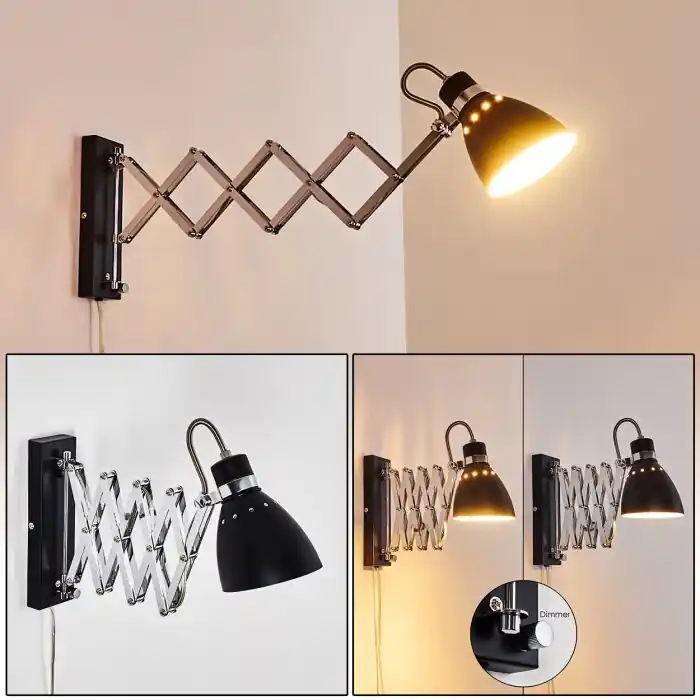 Súper Precio Stranderott Aplique Cromo, Negro, 1 luz
