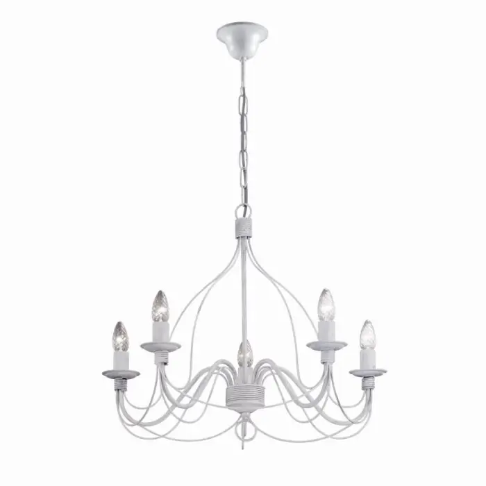 Novedad Ideal Lux CORTE Lámpara de araña Blanca, 5 luces