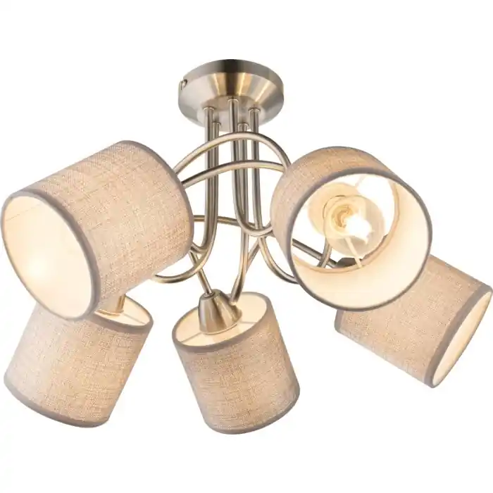 Comprar En Línea Globo Paco Lámpara de Techo Níquel-mate, 5 luces