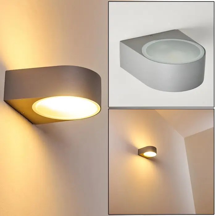Certificado Haderslev Aplique para exterior Gris, 1 luz