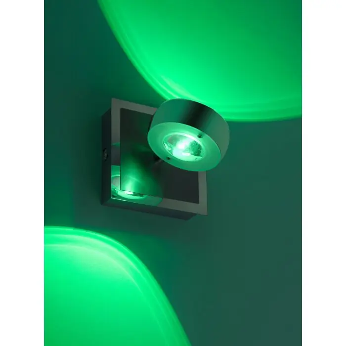 Aplique Leuchten Direkt Ls-OPTI LED Color acero inoxidable, 2 luces, Mando a distancia, Cambia de color Solo Hoy
