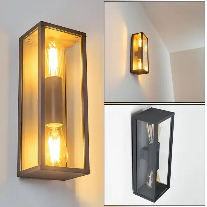 Envío Exprés Kiwalik Aplique para exterior Antracita, 2 luces
