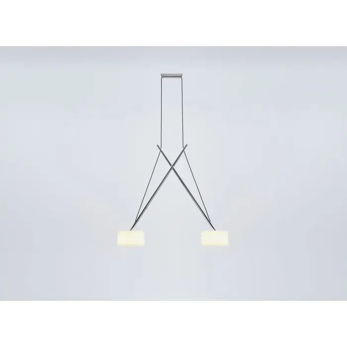 Económico Serien Lighting TWIN Lámpara Colgante LED Cromo, 2 luces
