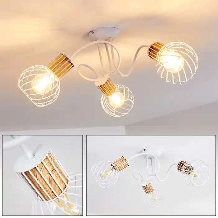 Última Versión Koler Lámpara de Techo Blanca, 3 luces