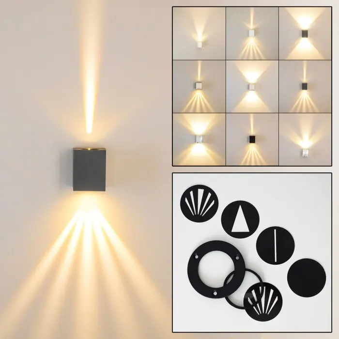 Orsa Aplique para exterior LED Gris, 2 luces Novedad