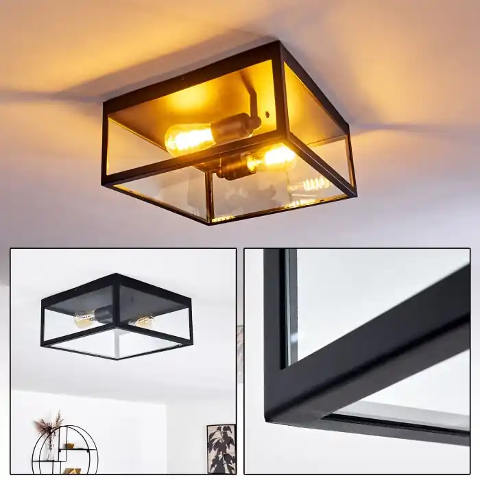 Moatize Lámpara de Techo Negro, 2 luces Rebajas