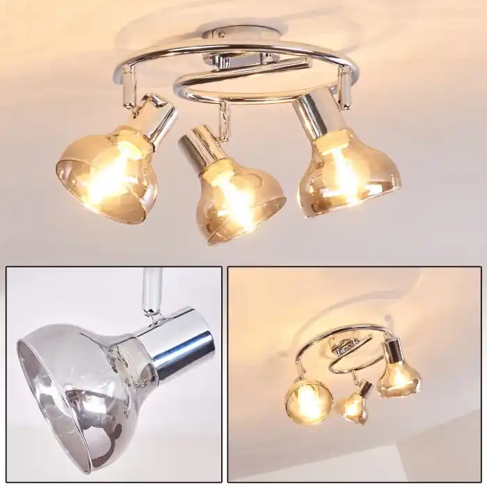 Esberg Lámpara de Techo Cromo, 3 luces Precio De Fábrica