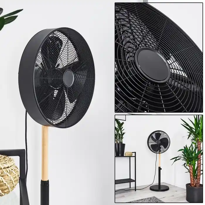 Markham Ventilador Madera clara, Negro Solo Hoy