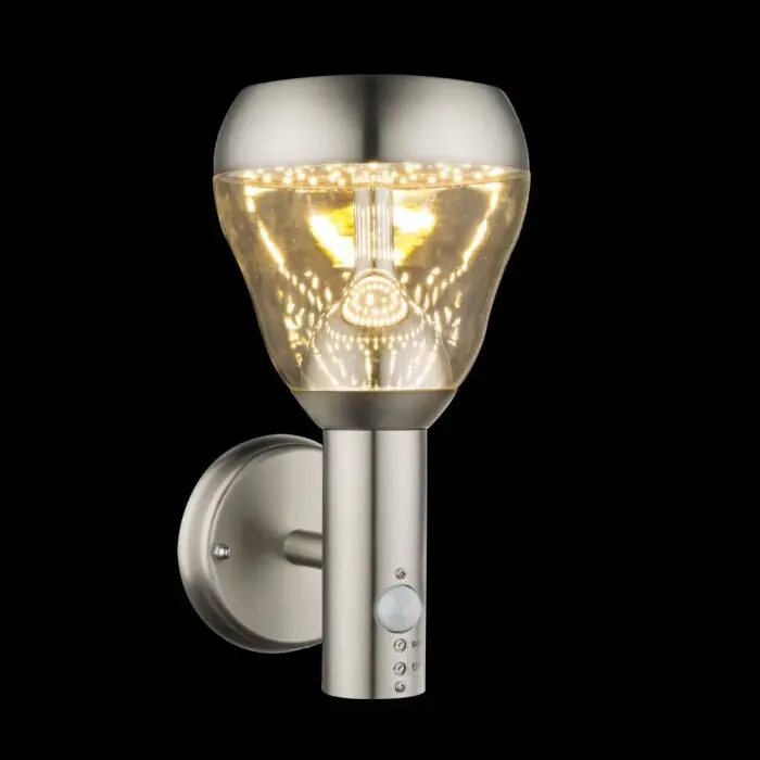 Disponible Ahora Globo Aplique para exterior LED Transparente, 1 luz, Sensor de movimiento