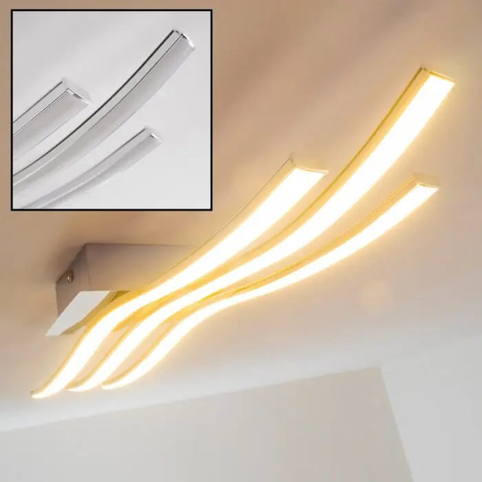 Novedad Eglo Roncade Lámpara de techo LED Cromo, 3 luces