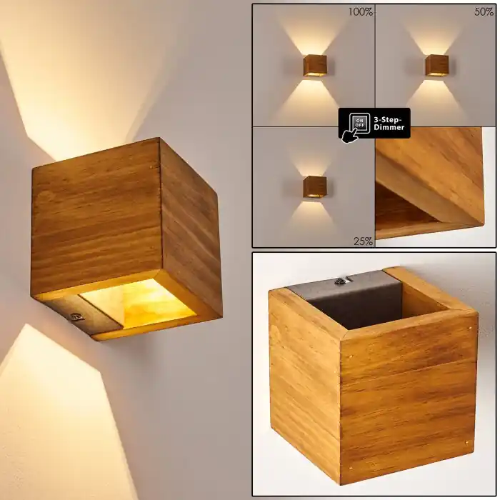 Oferta Adak Aplique LED Madera oscura, 1 luz