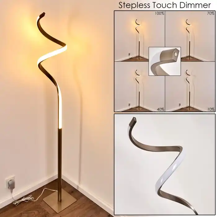 Pitasch Lámpara de Pie LED Níquel-mate, 1 luz Solo Hoy