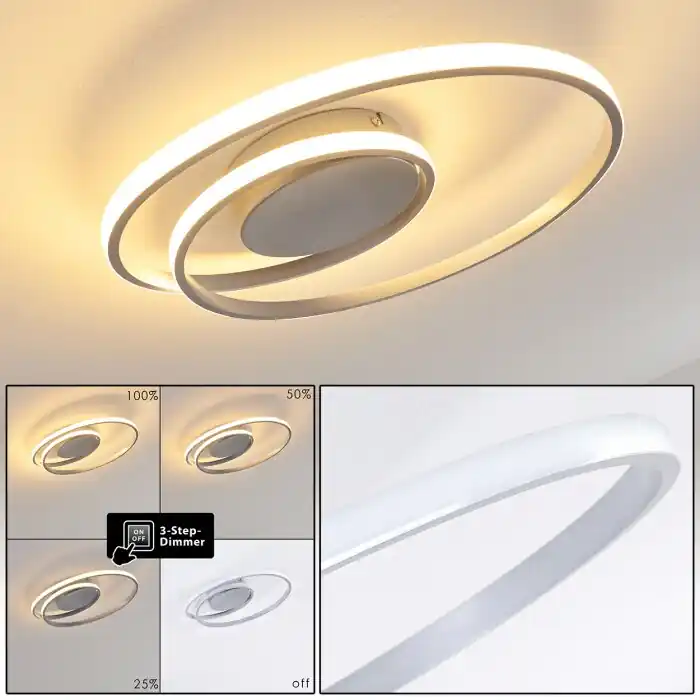 Leksund Lámpara de Techo LED Plata, 1 luz Barato