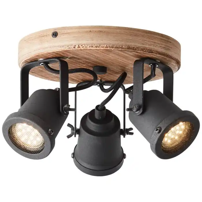 Brilliant Inge Proyector Madera oscura, 3 luces Gran Oferta
